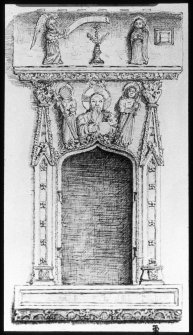View of drawing of niche.