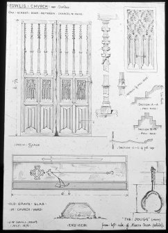 Photographic copy of drawings of details of the church.