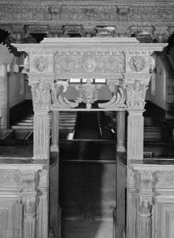 Forbes Loft, carved doorpiece, detail
