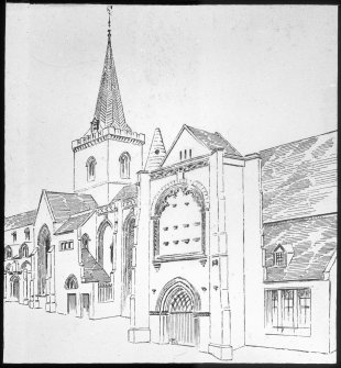 Perth, St John's Place, St John's Church.
Photographic copy of drawing showing general view.