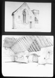 Sketch views of interior and North Trancept.