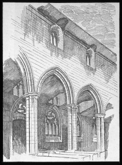 Perth, St John's Place, St John's Church.
Photographic copy of drawing showing interior view of arcade.