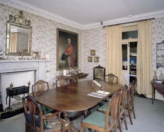 Interior. View of dining room from W