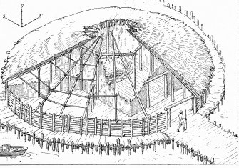 Drawing of Isometric reconstruction showing suggested internal divisions.
