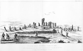 'Druidical circle, Callernish, Island of Lewis'. PSAS vol.2, plate XII.