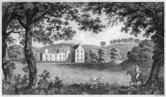 Engraving showing Dunglass House