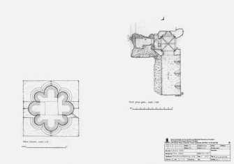 Kinloss Abbey:  First Floor Plan at 1:100 and Nave Column Detail at 1:10