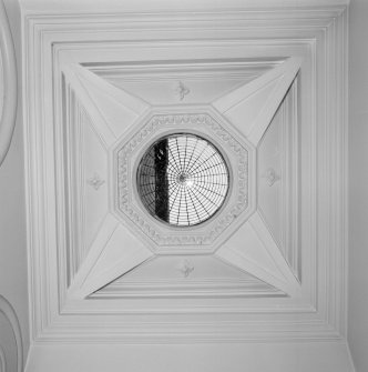 Interior.  Detail of stairwell cupola.