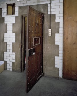 Interior. Cell Room 418. Cell door no 3. Detail