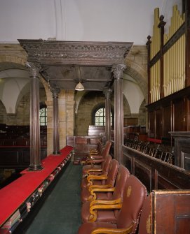 Interior. West Kirk. Provosts' gallery and Organ. View from S