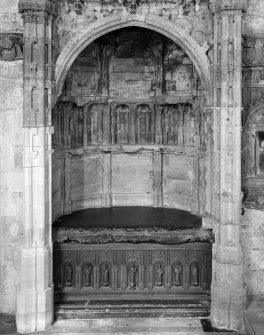 Interior. Bishop Kennedy's monument, view of lower section showing arched recess and tomb