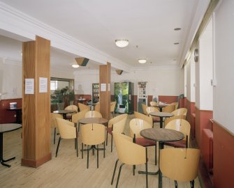 Interior. Green room and cafe.