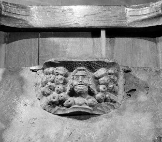 Poltalloch, St Colmba's Chapel.
Misericord (b). Detail of carving of seat.