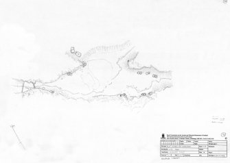 RCAHMS survey drawing; plan of shieling group at Bidein An Tighearna