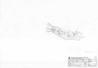 RCAHMS survey drawing; plan of southern shieling group at Lochan Nighean Dughaill