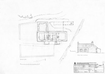 Survey drawing; ground plan and elevation of house at Sandavore