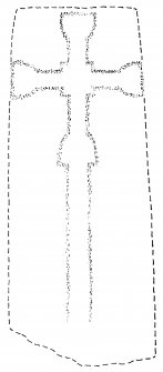 Measured drawing of cross-slab from St Mary's Church, Skaill, Eday.