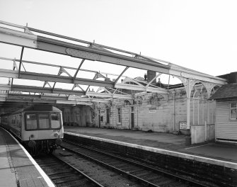 View from NW of old station and canopy.