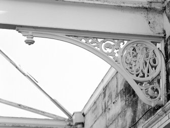 Detail of canopy roof support on platform one. (With insignia)