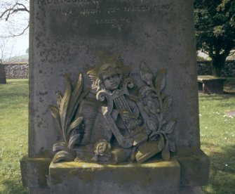 Detail of pedestal tomb  to Rev. H. Paul d. 1884, Broughton Churchyard