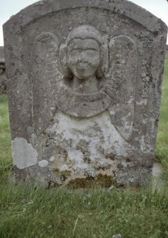 View of headstone to William Waugh d. 1752, Castleton Churchyard