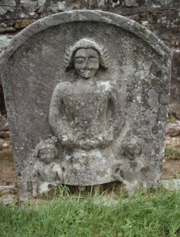 View of headstone to Alexander Younger d. 1748 and 2 children, Castleton Churchyard
