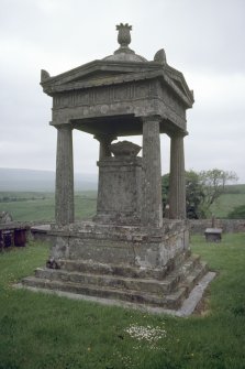 View  of classical tomb 'Scott Monument' 1826, Castleton Churchyard