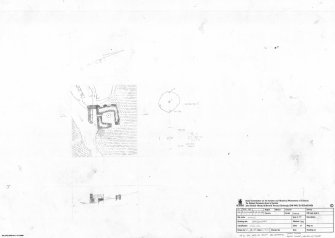 Plane-table survey and section (tape): vertical mill, Mingulay. With measured sketches of mill stones.