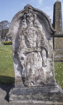View of headstone to Margaret Smibert d. 1890,  St Andrew's Church graveyard, Peebles.