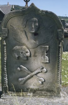 View of headstone to Thomas Hogg and family 1832,  St Andrew's Church graveyard, Peebles.