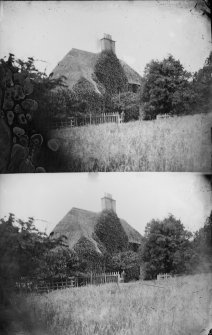 Stereoscopic photograph of Barony House, Lasswade. Photograph taken before 1865, when alterations were made to the property. Sir Walter Scott lived here from 1797 to 1804.