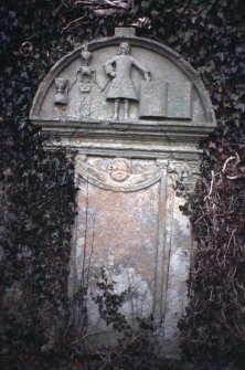 View of headstone for Andrew Riddell d. 1701, Lilliesleaf Churchyard.