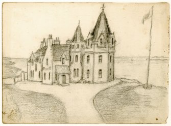 Pencil drawing of John o Groats house, Caithness