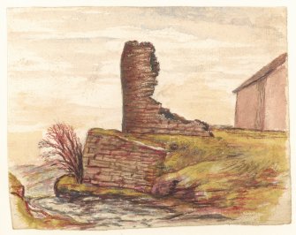 Drawing of the ruins of Latheron Castle