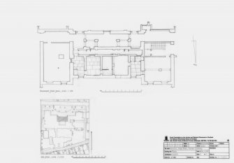 Harlaw Academy: Basement floor plan (1:100) and Site plan (1:1250)