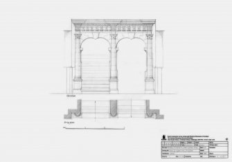 Robert Gordon's College: Detailed elevation and strip plan of cusped arch at first floor level