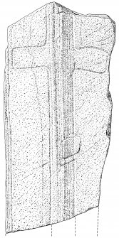 Scanned ink drawing of cross slab at Congash