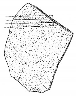 Scanned ink drawing of Kintradwell 4 Pictish symbol stone fragment