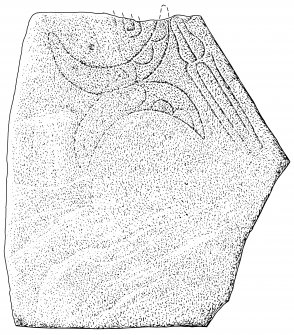 Scanned ink drawing of Kintore 3 Pictish symbol stone