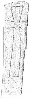 Scanned ink drawing of Klibreck cross slab