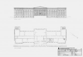 John Watson's School: Principal elevation and Ground floor plan