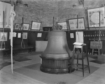 Interior view of Bell ringers' chamber showing detail of bell, St. Mary's Episcopal Cathedral, Edinburgh.