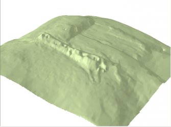 Image showing a 3D model of South Yarrows South Long Cairn and the surrounding area. Note - this is a low resolution image.