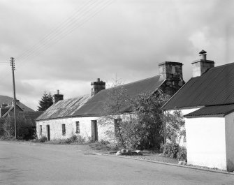View of cruck-framed cottage from the south east; Glencoe.