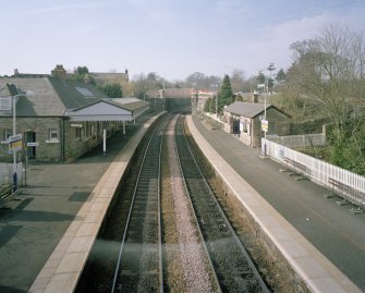 Elevated view from NE of platforms from footbridge