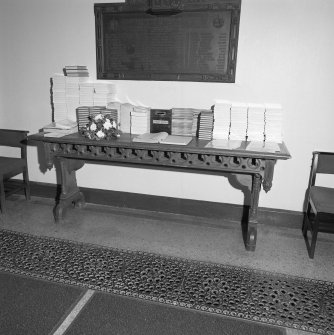 Interior. Front hall original communion table