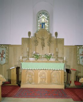 Interior. Detail of altar and Robert Lorimer 1912 reredos
