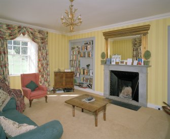 Interior. West wing sitting room showing fireplace