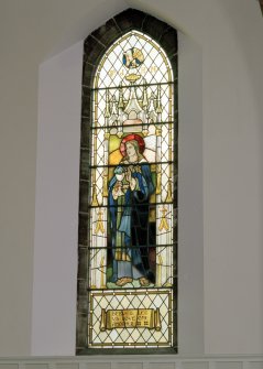 Interior. Detail of stained glass window