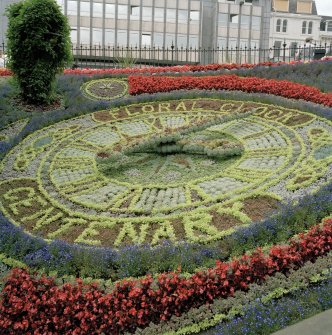 View of floral clock from south